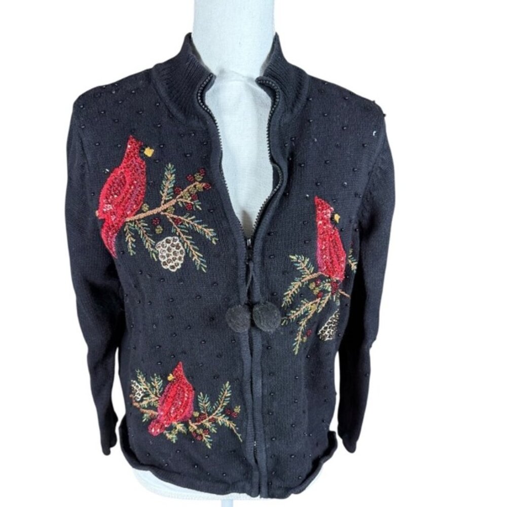 Tiara‎ International Red Cardinal Bird Sweater